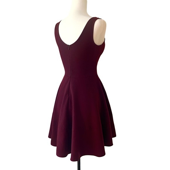 Square Neck, A-Line Cocktail Dress - Picture 3 of 4